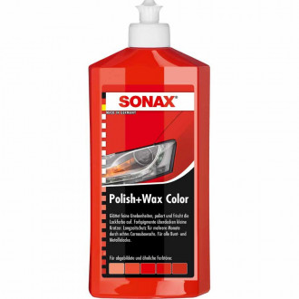 Цветной полироль с воском красный 500 мл SONAX Polish&amp;Wax Color NanoPro (296400)