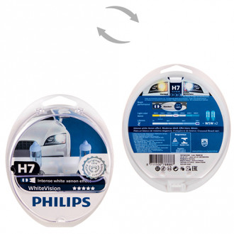Автолампа Philips White Vision H7 12V 55W PX26d 2 шт. (12972WHVSM) абсолютно белый свет (12972WHVSM)