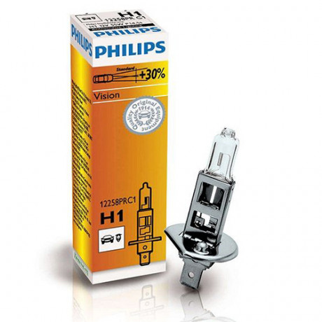 Автолампа Philips Vision H1 +30% (12258PR C1) 1.27e (12258PR C1)