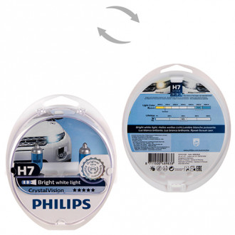 Автолампа Philips Crystal Vision H7 12V 55W PX26d 2 шт. (12972CVSM) белый яркий свет (12972CVSM)