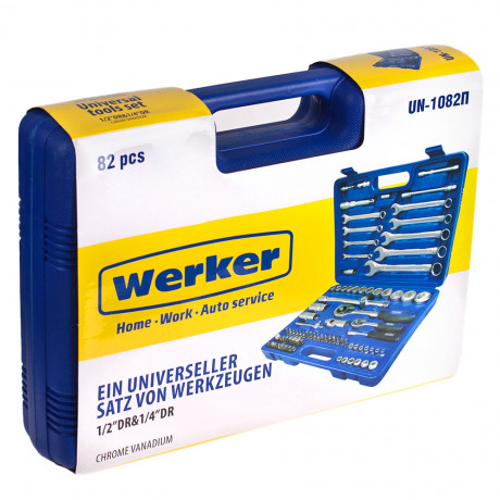 Набор инструментов Werker UN-1082П из 82 предметов, 1/4&quot;  1/2&quot;  (6 гран.)