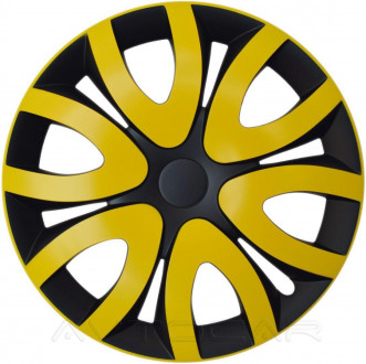 Колпаки колесные MIKA радиус R15 4шт Olszewski Жёлтый ⟃ чёрный