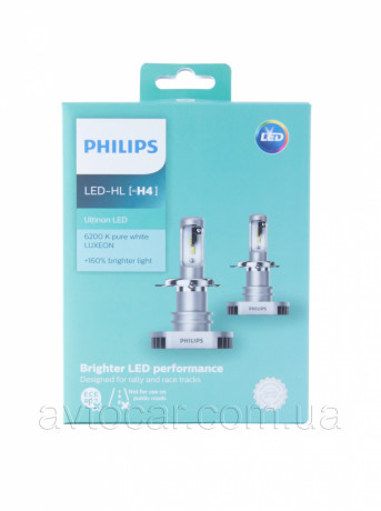 Philips Ultinon LED +160% H4 2шт 11342ULWX2