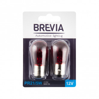 Лампы красные PR21/5W 12V 21/5W BAW15d RED (2шт) Brevia 12327B2