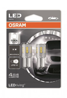 Лампы светодиодные Osram LEDriving PR21W LED 12V 2W 6000K BA15S (7456CW-02B)