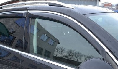 Дефлекторы окон (ветровики) Mercedes C-klasse W-205 2014 -&gt; Sedan С Хром Молдингом, компл