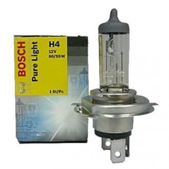 Галогеновая лампа BOSCH Pure Light H4 60/55W 12V P43t (1987302041)