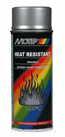 Краска термостойкая серебристая Motip Heat Resistant 800°C аэрозоль 400мл. 04032