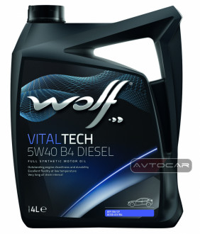 Синтетическое масло WOLF VITALTECH 5W40 B4 DIESEL   4 литра