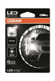 OSRAM LedRiving C5W LED 12V 1W 6000K 36MM SV8,5-8