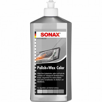 Цветной полироль с воском серый 500 мл SONAX Polish&amp;Wax Color NanoPro (296300)