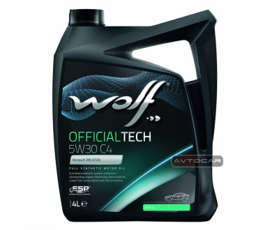 Синтетическое масло WOLF OFFICIALTECH 5W30 C4 4 литра