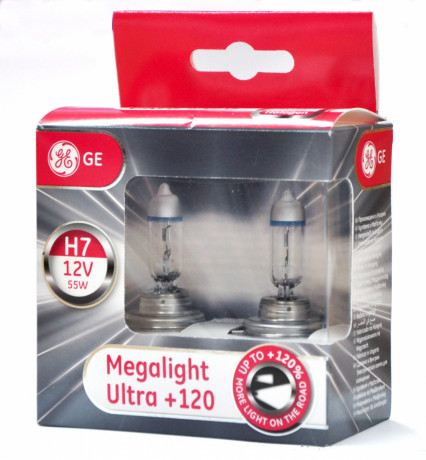 Автолампы Tungsram (GE) Megalight Ultra +120% Н7 (комплект 2шт.) 58520SNU