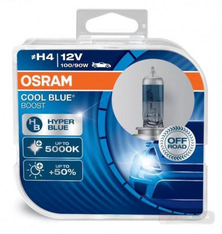 Автолампы Osram Cool Blue Boost H4 12V 100/90W 5000K P43T (2шт.)
