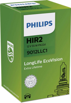 Автолампа Philips HIR2 LongLife 12V 55W PX22d (9012LLC1) 1шт
