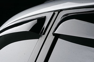 Дефлектора окон Volkswagen Touareg 2010-, 4ч., темный/хром