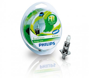 Комплект галогеновых ламп PHILIPS 12258ECOS2 55W 12V P14,5s H1 EcoVision