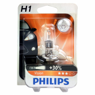 Лампа автомобильная галогенная PHILIPS Vision +30% H1 12258PRB1 1 шт (475169)