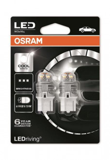 Автолампы светодиодные Osram LEDriving W21/5W LED 12V 3W 6000K W3X16Q (T20 DC) 7915CW-02B
