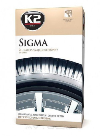 Гель для полировки и ухода за шинами K2 Sigma 500мл с спонжиком (G1571)