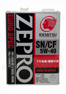 Моторное масло Idemitsu Zepro Euro Spec SAE 5W-40 (SN/CF) 4 литра