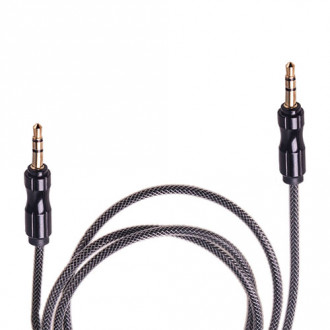 Кабель аудио AUX 3,5 мм 1,5м,ткань (Black/Black) (AUX Bk/Bk)