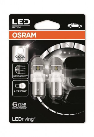 Автолампы светодиодные Osram LEDriving P21/5W LED 12V 2/0.4W 6000K BAY15D (1557CW-02B)