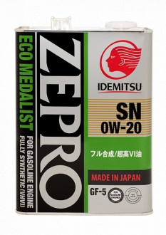 Моторное масло Idemitsu Zepro Ecomedalist SAE 0W-20 4 литра