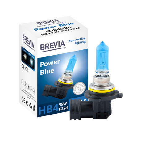 Автолампа HB4 12V 55W P22d Brevia Power Blue 4200K (Южная Корея)