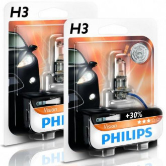 Автолампы H3 12V 55W PK22s 12336PRC1 Philips (+30%) Vision комплект 2шт