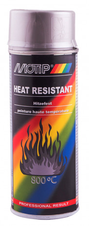 Краска термостойкая серебристая Motip Heat Resistant 800°C аэрозоль 400мл. 04032