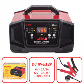 Пуско-зарядное устройство VOIN VL-150 6-12V 2A-8A-15A Start-100A 20-180AHR LCD индикация (VL-150)