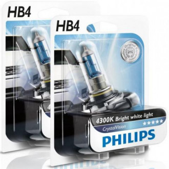 Автолампа Philips CrystalVision 4300K НB4 12V 55W P22d (9006 CVB1)