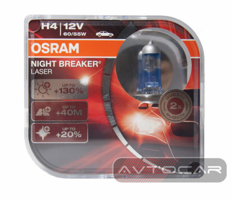 OSRAM Night Breaker LASER +130% H4 12V 60/55W P43T 2шт 64193NBL