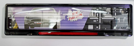 Рамка для номерного знака Guard под стеклом красный катафот (РА-0123)