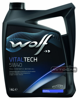Синтетическое масло WOLF VITALTECH 5W40 4 литра