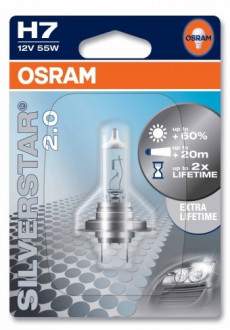 Галогеновая лампа OSRAM H7 64210SV2-01B Silver Star 2.0 55W 12V PX26D 10X1 Blister