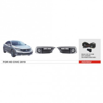 Фары доп.модель Honda Civic/2019-/HD-0962/H8-12V35W/эл.проводка (HD-0962)