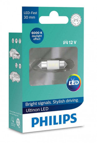 Автолампа Philips Ultinon LED для салона автомобиля (температура 6000K)
