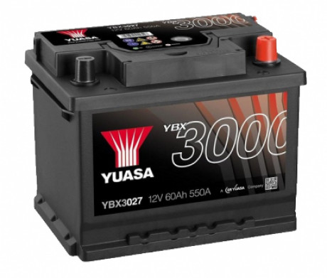 Аккумулятор YUASA SMF Battery 60Ah (550A) -/+ (0) YBX3027 