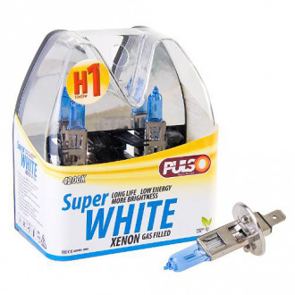 Лампы PULSO галогенные H1 P14.5S 12V 55W Super White (комплект 2шт)