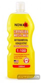Автошампунь с воском NOWAX Carnauba &amp; Wash Wax, 1000 мл.