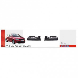 Фары доп.модель VW Polo 5 2014-17/VW-764/H8-12V35W/эл.проводка (VW-764)