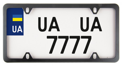 Рамка нержавейка черная для номерного знака USA Type (CarLife) NH470
