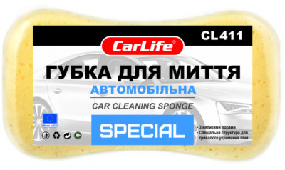 Губка мочалка для мойки кузова автомобиля размер: 220x120x60 CarLife CL-411