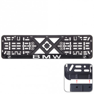 Рамка номера пластик SR с хром. рельефной надписью BMW (РН-VCH-15650)
