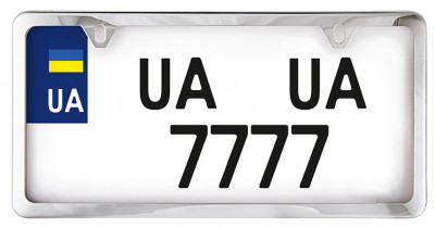 Рамка квадратная для номерного знака USA Type (CarLife) NH460 нержавейка хром