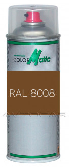 Маскировочная аэрозольная краска матовая оливково-коричневый RAL 8008 400мл (аэрозоль)