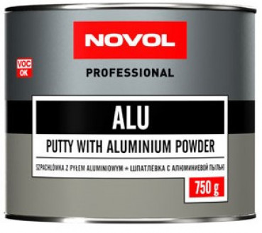 Шпатлевка Novol Alu с добавкой алюминиевой пыли (упаковка 750гр) 1162