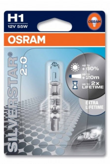 Галогеновая лампа OSRAM H1 64150SV2-01B 55W 12V P14.5S 10X1 Blister
